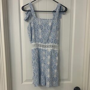 Blue and White Patterned Dress